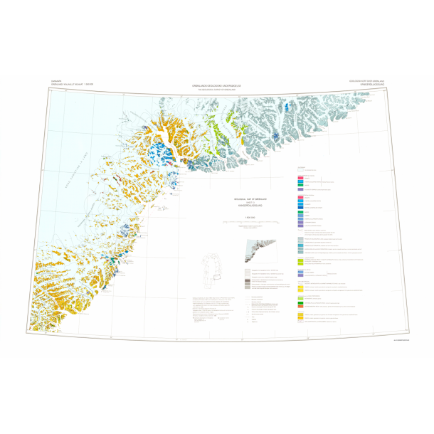 Sheet 13 Kangerdlugssuaq, Geologisk kort 1:500 000, 1988