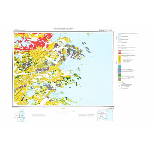 63 V.2 Syd Sinarssuk. Geologisk kort over Gr�nland, 1:100 000, 1980