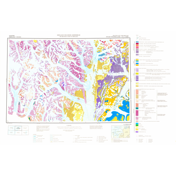 71 .2 Nord Sydlige Stauning Alper. Geologisk kort over Grnland, 1:100 000, 1977