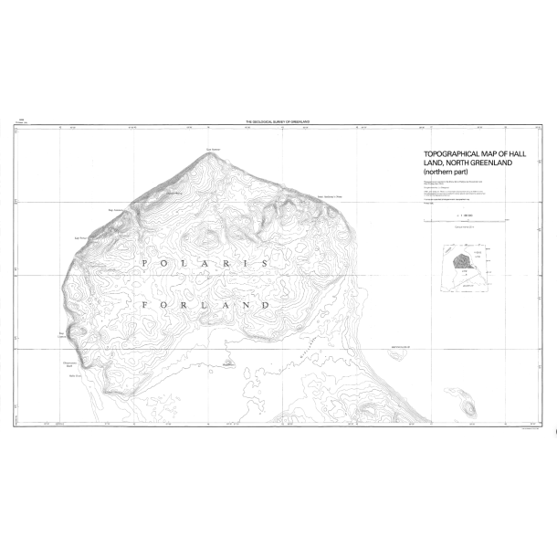 Hall Land, North Greenland, northern part. Topografisk kort over Grnland, 1:66 500, 1985