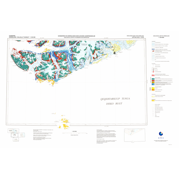 69 V.1 Syd Uiffaq. Geologisk kort over Gr�nland, 1:100 000, 2000