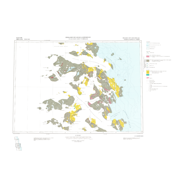 73 V.1 Nord Ussing Isfjord. Geologisk kort over Grnland, 1:100 000, 1985