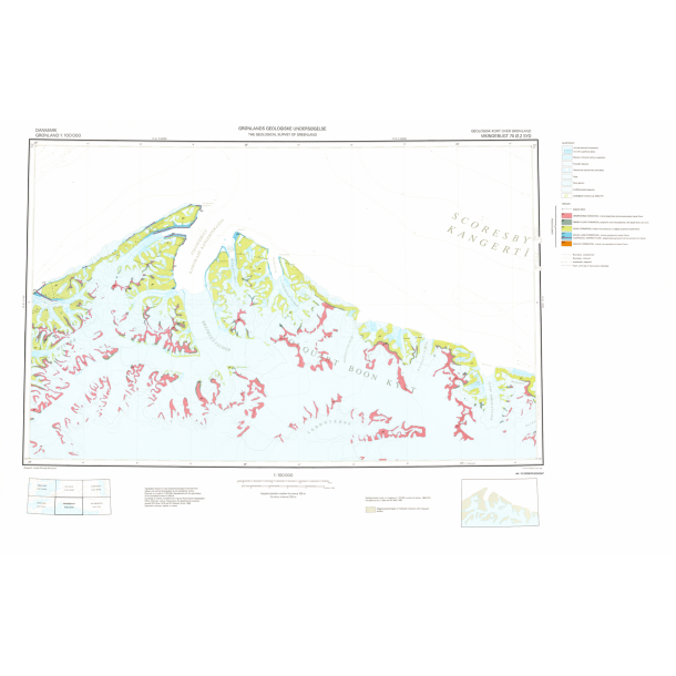 70 �.2 Syd Vikingebugt. Geologisk kort over Gr�nland, 1:100 000, 1984