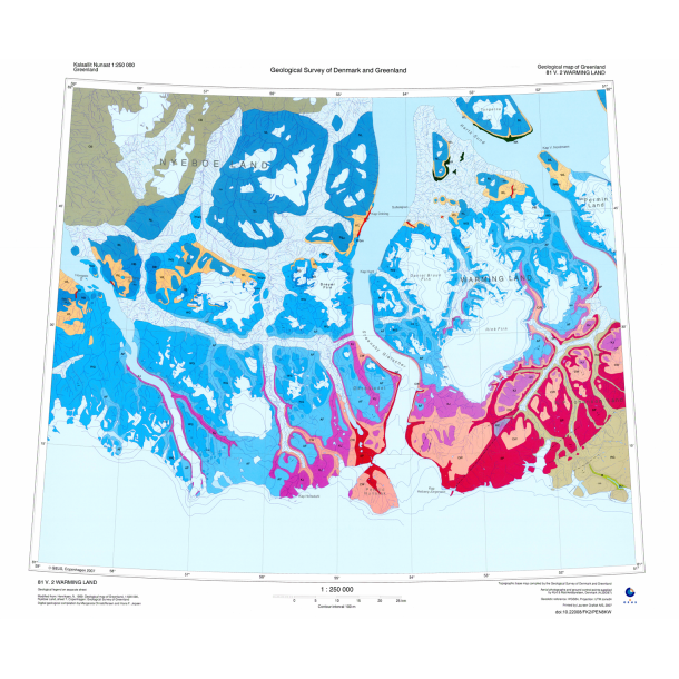 81 V.2 Warming Land. Geologisk kort, 1:250 000, 2007