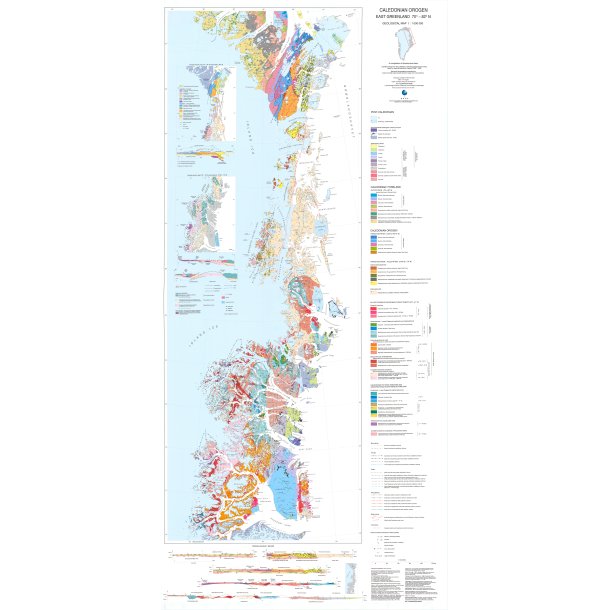 Caledonian Orogen, stgrnland, 70-82N  (1: 1 000 000) Geologisk kort, 2003