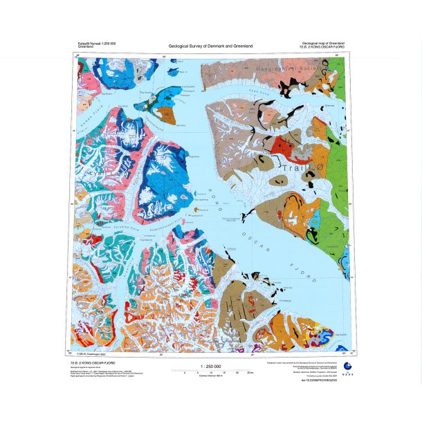 72 .2 Kong Oscar Fjord. Geologisk kort, 1:250 000, 2007